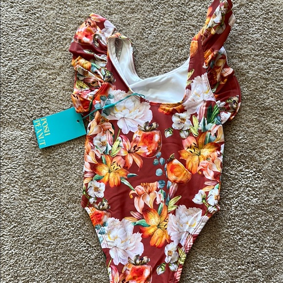 Floral Ruffled Swimsuit - Picture 2 of 2